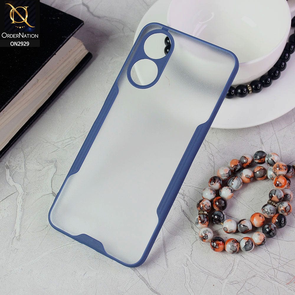 Vivo Y02s Cover - Blue - Semi Transparent Ultra Thin Paper Shell Soft Borders Case
