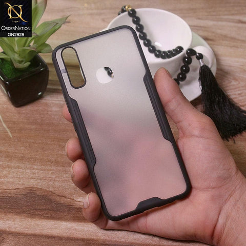 Vivo Y12 Cover - Black - Semi Transparent Ultra Thin Paper Shell Soft Borders Case
