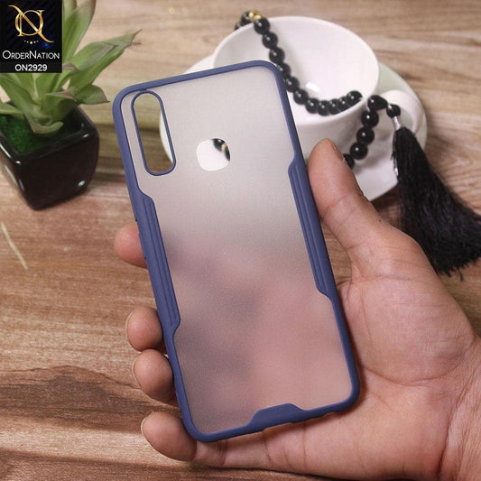 Vivo Y11 2019 Cover - Blue - Semi Transparent Ultra Thin Paper Shell Soft Borders Case