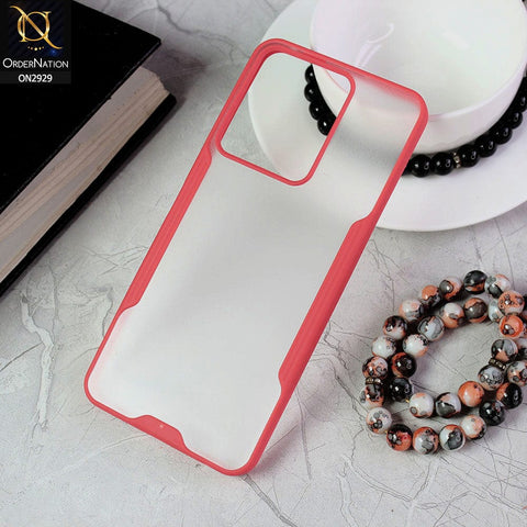 Vivo Y35 4G Cover - Red - Semi Transparent Ultra Thin Paper Shell Soft Borders Case