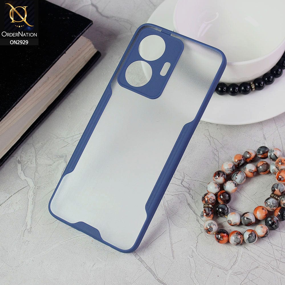 Vivo Y55 4G Cover - Blue - Semi Transparent Ultra Thin Paper Shell Soft Borders Case