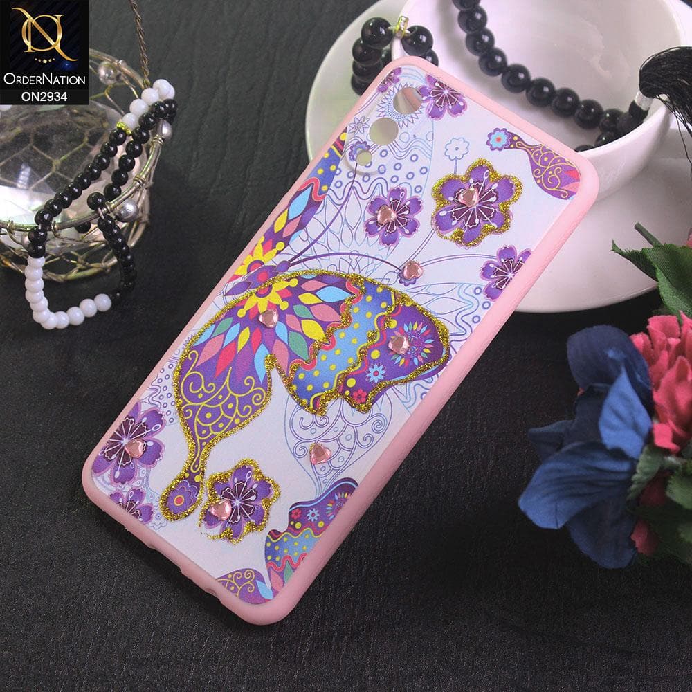 Samsung Galaxy A02 Cover - Design 3 - New Girlish Style Little Heart Rhinestone Soft Borders Case