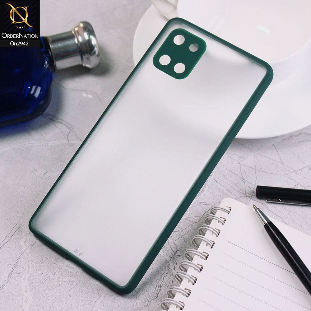 Samsung Galaxy Note 10 Lite Cover - Green - Semi Transparent Paper Shell Camera Protection Soft Case