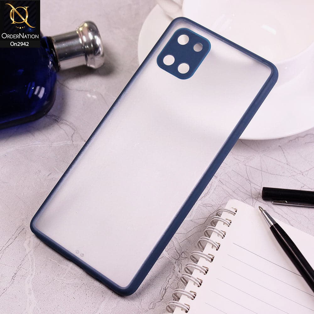 Samsung Galaxy A81 Cover - Blue - Semi Transparent Paper Shell Camera Protection Soft Case