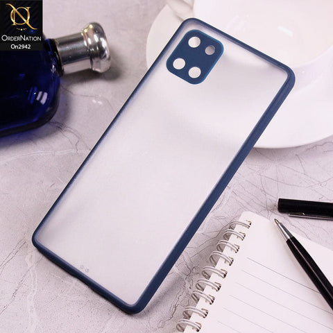 Samsung Galaxy A81 Cover - Blue - Semi Transparent Paper Shell Camera Protection Soft Case