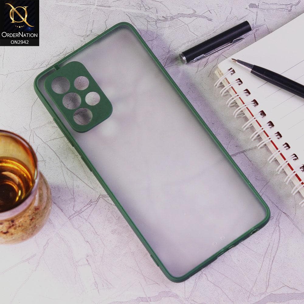 Samsung Galaxy A72 Cover - Green - Semi Transparent Paper Shell Camera Protection Soft Case