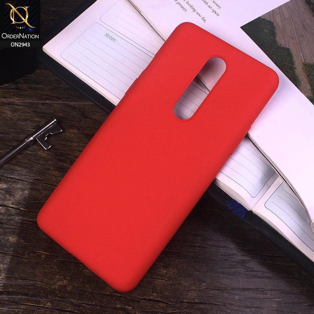 OnePlus 7 Pro Cover - Bright Red - Soft Silicon Premium Quality Back Case