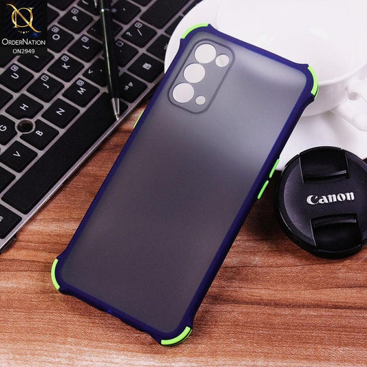 Oppo Find X3 Lite Cover - Blue - Translucent Matte Shockproof Camera Ring Protection Case