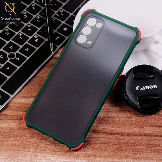 Oppo Find X3 Lite Cover - Green - Translucent Matte Shockproof Camera Ring Protection Case