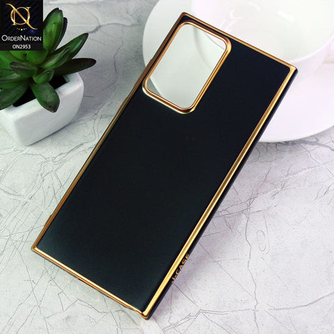 Samsung Galaxy Note 20 Ultra Cover - Black - Soft Gold Plated Color Borders Camera Protection Back Case