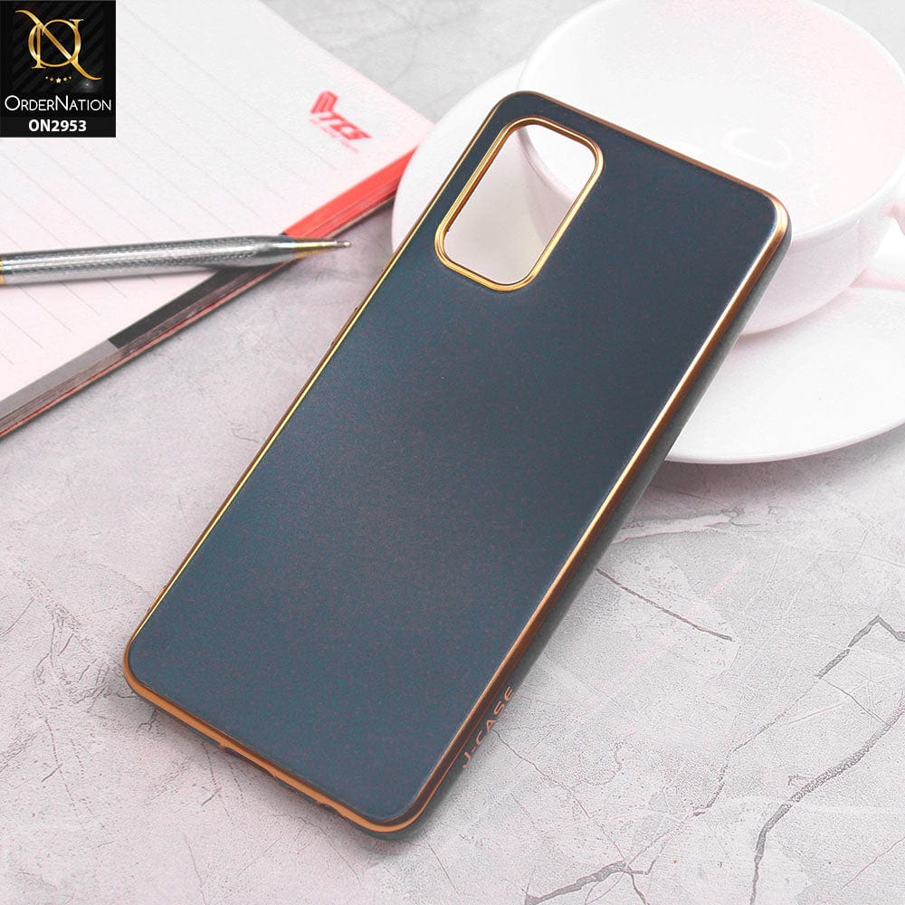 Samsung Galaxy A32 Cover - Blue - Soft Gold Plated Color Borders Camera Protection Back Case
