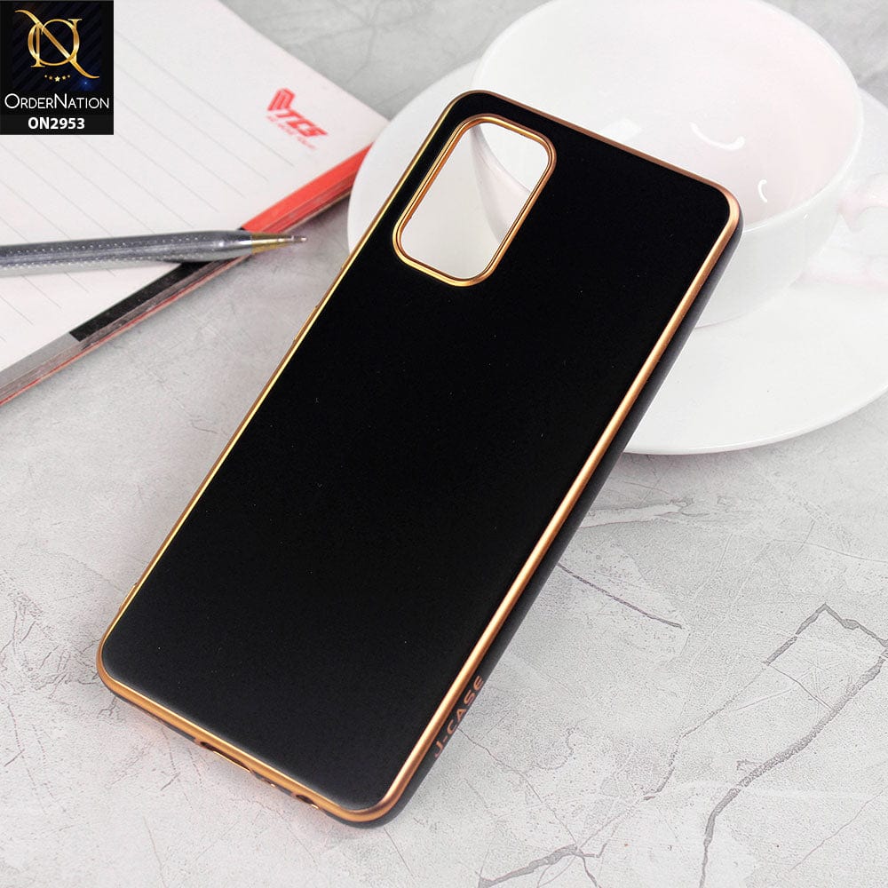 Samsung Galaxy A32 Cover - Black - Soft Gold Plated Color Borders Camera Protection Back Case