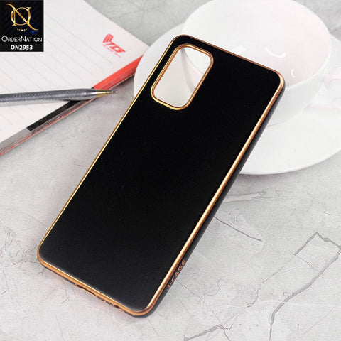 Samsung Galaxy A32 Cover - Black - Soft Gold Plated Color Borders Camera Protection Back Case