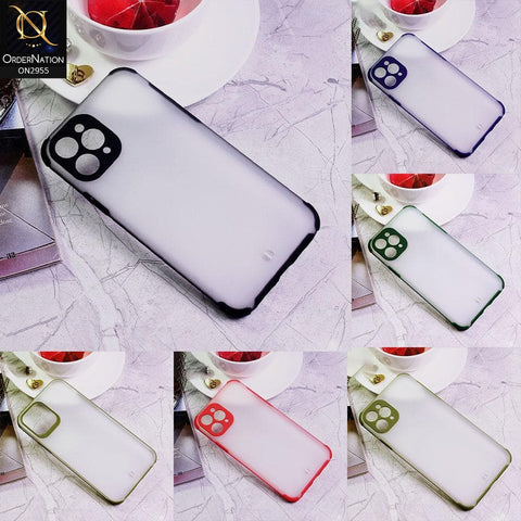 iPhone 8 / 7 Cover - Red - Classic Soft Color Border Semi-Transparent Matte Camera Protection Case