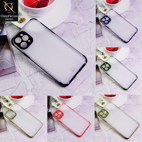 iPhone SE 2020 Cover - Black - Classic Soft Color Border Semi-Transparent Matte Camera Protection Case