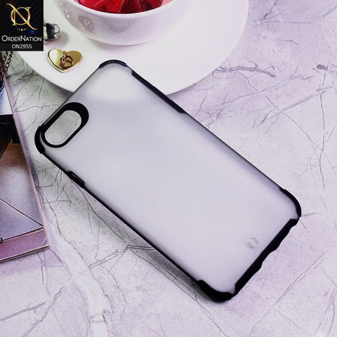iPhone 8 / 7 Cover - Black - Classic Soft Color Border Semi-Transparent Matte Camera Protection Case