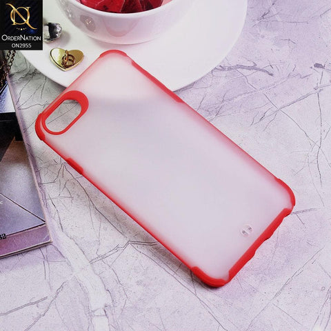 iPhone 8 / 7 Cover - Red - Classic Soft Color Border Semi-Transparent Matte Camera Protection Case