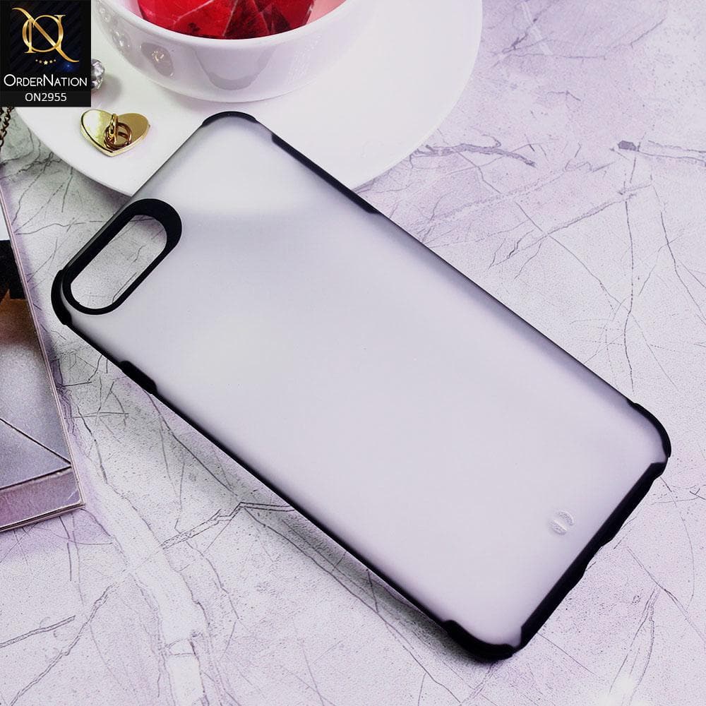 iPhone 8 Plus / 7 Plus Cover - Black - Classic Soft Color Border Semi-Transparent Matte Camera Protection Case