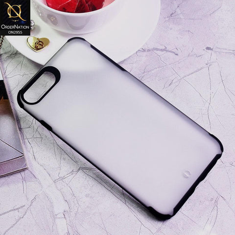 iPhone 8 Plus / 7 Plus Cover - Black - Classic Soft Color Border Semi-Transparent Matte Camera Protection Case
