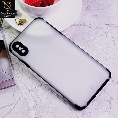 iPhone XS / X Cover - Black - Classic Soft Color Border Semi-Transparent Matte Camera Protection Case