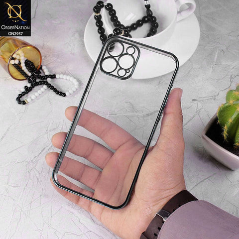 iPhone 13 Pro Max Cover - Graphite - J-Case Soft Color Borders Camera Protection Clear Back Case