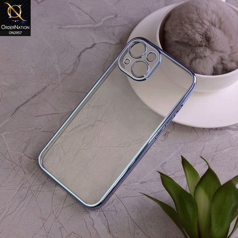 iPhone 13 Cover - Sierra Blue -J-Case Soft Color Borders Camera Protection Clear Back Case