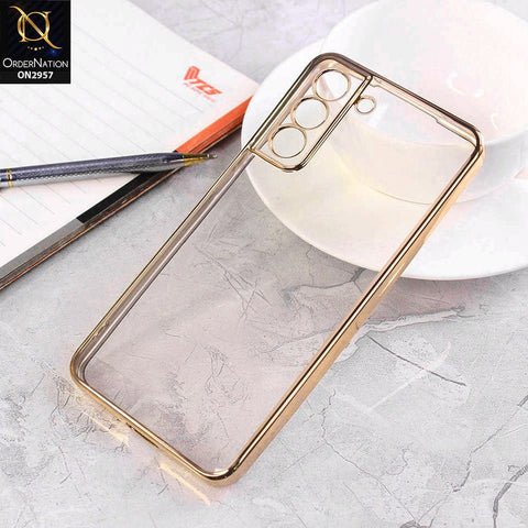 Samsung Galaxy S21 FE 5G Cover - Golden - J-Case Soft Color Borders Camera Protection Clear Back Case