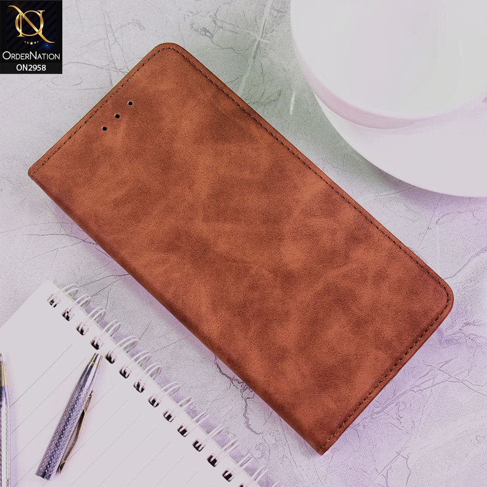 Xiaomi Poco X3 GT Cover - Brown - Elegent Leather Wallet Flip book Card Slots Case
