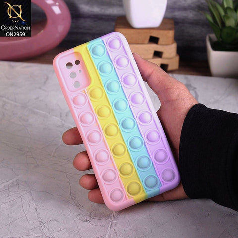 Samsung Galaxy M02s Cover - Pink - Trendy Fidget Stress Relief Bubble Soft Case