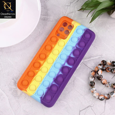 Samsung Galaxy M32 Cover - Orange - Trendy Fidget Stress Relief Bubble Soft Case