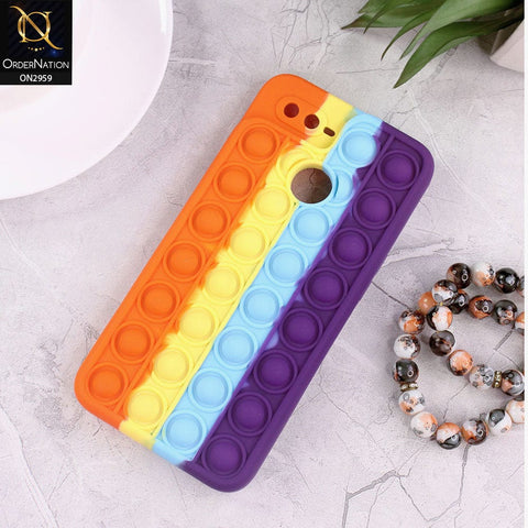 Oppo A12s Cover - Orange - Trendy Fidget Stress Relief Bubble Soft Case