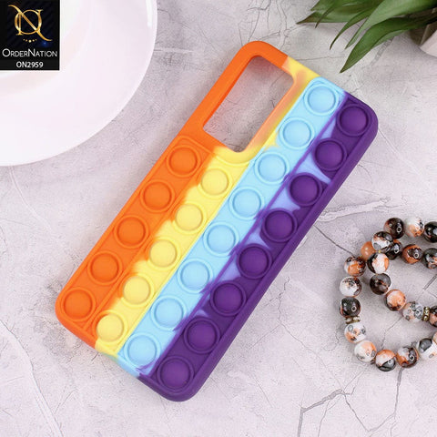 Tecno Camon 18T Cover - Orange - Trendy Fidget Stress Relief Bubble Soft Case