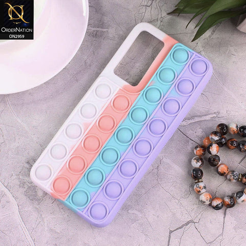 Tecno Camon 18T Cover - White - Trendy Fidget Stress Relief Bubble Soft Case