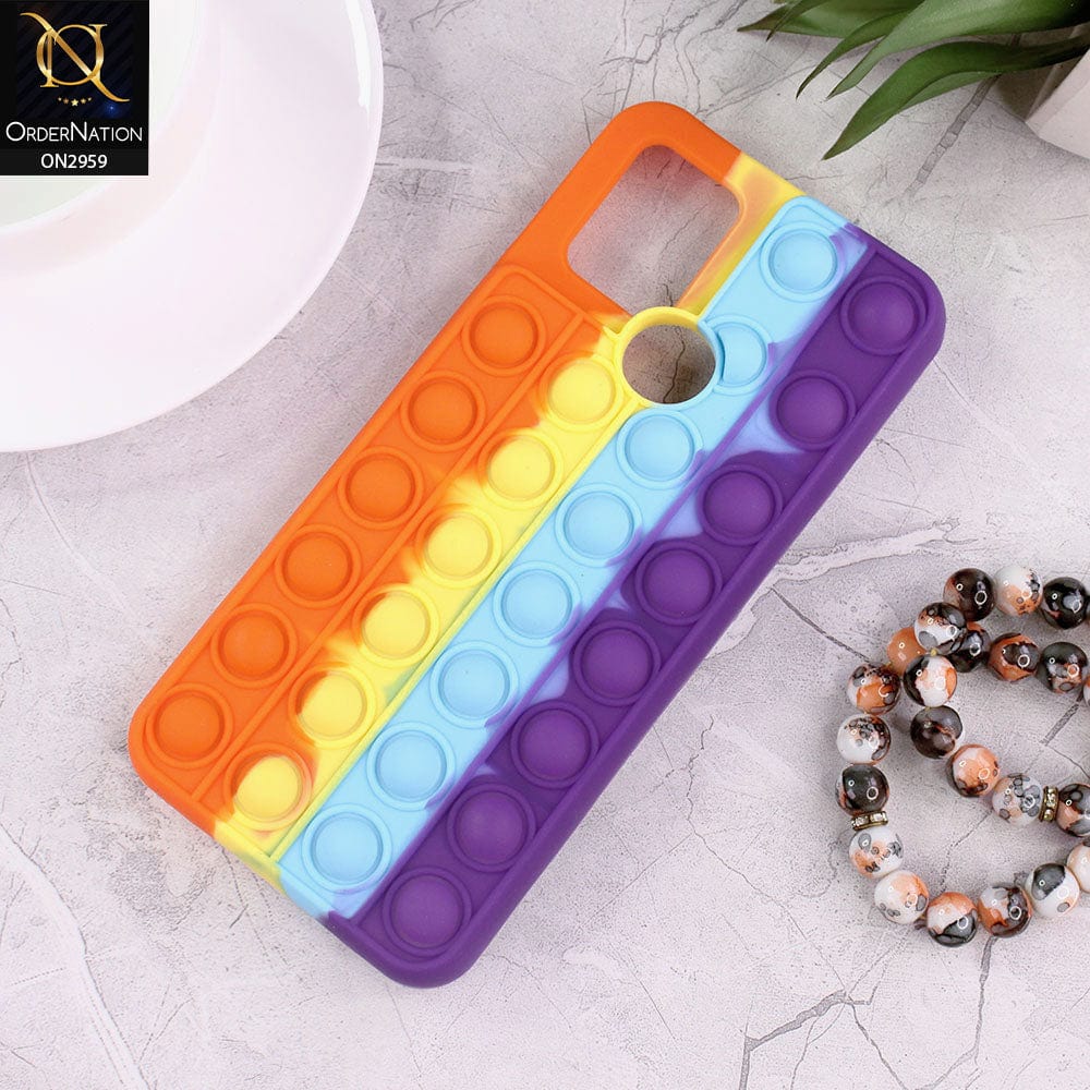 Infinix Hot 10 Cover - Orange - Trendy Fidget Stress Relief Bubble Soft Case