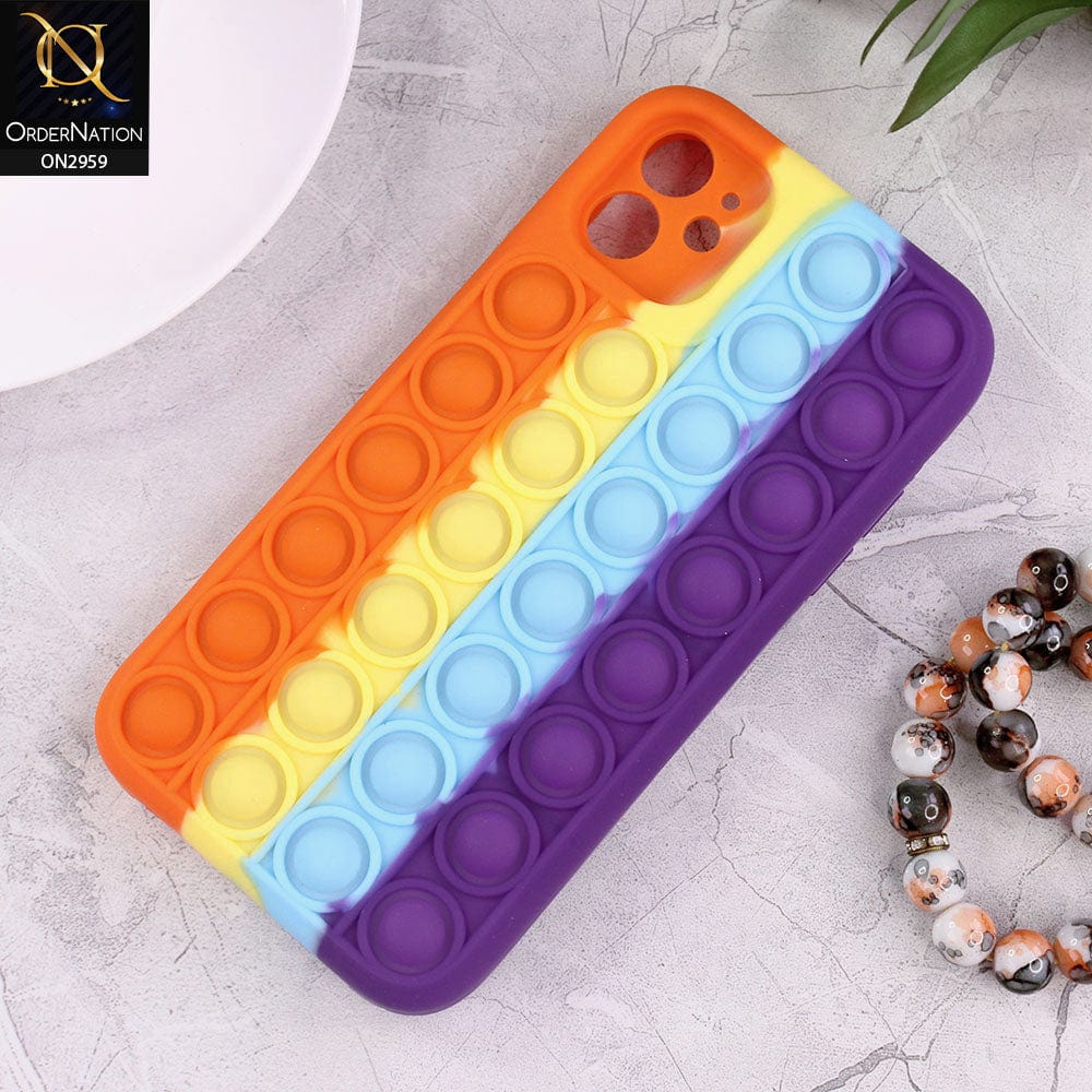 iPhone 11 Cover - Orange - Trendy Fidget Stress Relief Bubble Soft Case