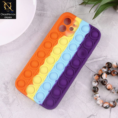 iPhone 12 Cover - Orange - Trendy Fidget Stress Relief Bubble Soft Case