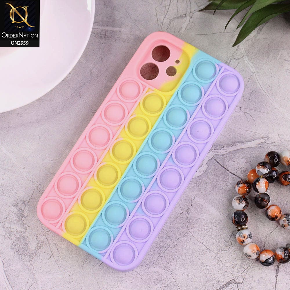 iPhone 12 Cover - Pink - Trendy Fidget Stress Relief Bubble Soft Case