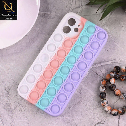 iPhone 12 Cover - White - Trendy Fidget Stress Relief Bubble Soft Case