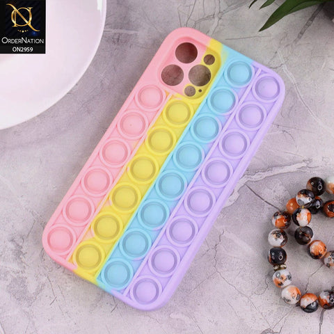 iPhone 12 Pro Cover - Pink - Trendy Fidget Stress Relief Bubble Soft Case