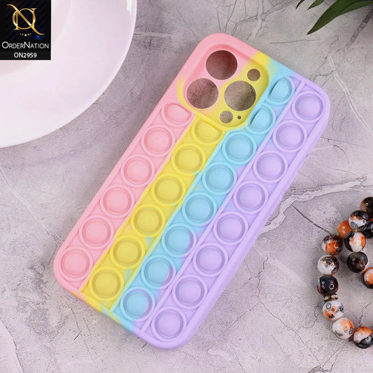 iPhone 13 Pro Cover - Pink - Trendy Fidget Stress Relief Bubble Soft Case