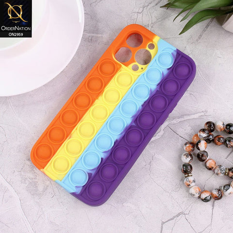 iPhone 13 Pro Max Cover - Orange - Trendy Fidget Stress Relief Bubble Soft Case