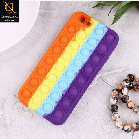 iPhone 6S / 6 Cover - Orange - Trendy Fidget Stress Relief Bubble Soft Case