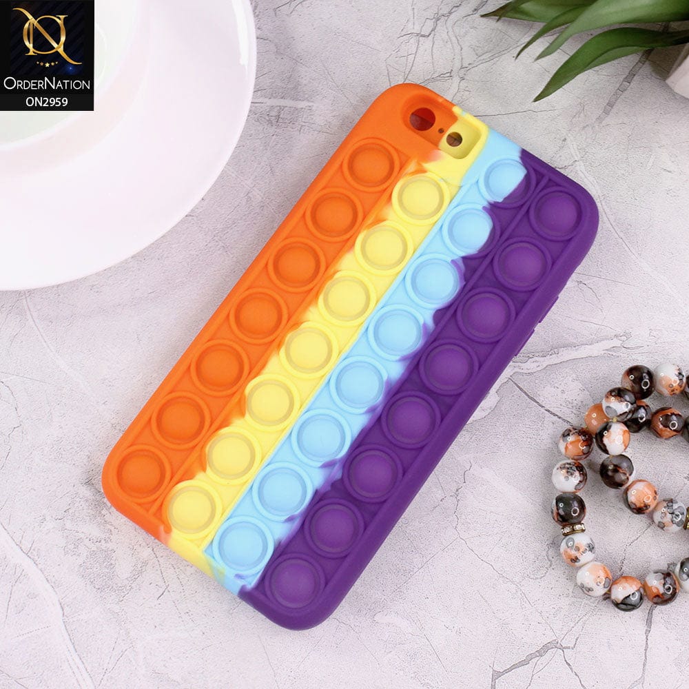 iPhone 6s Plus / 6 Plus Cover - Orange - Trendy Fidget Stress Relief Bubble Soft Case