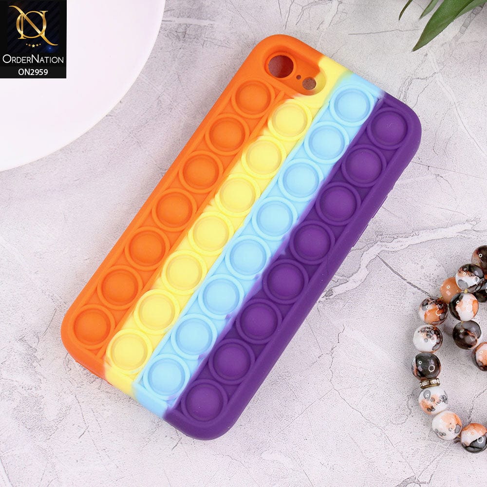 iPhone SE 2022 Cover - Orange - Trendy Fidget Stress Relief Bubble Soft Case