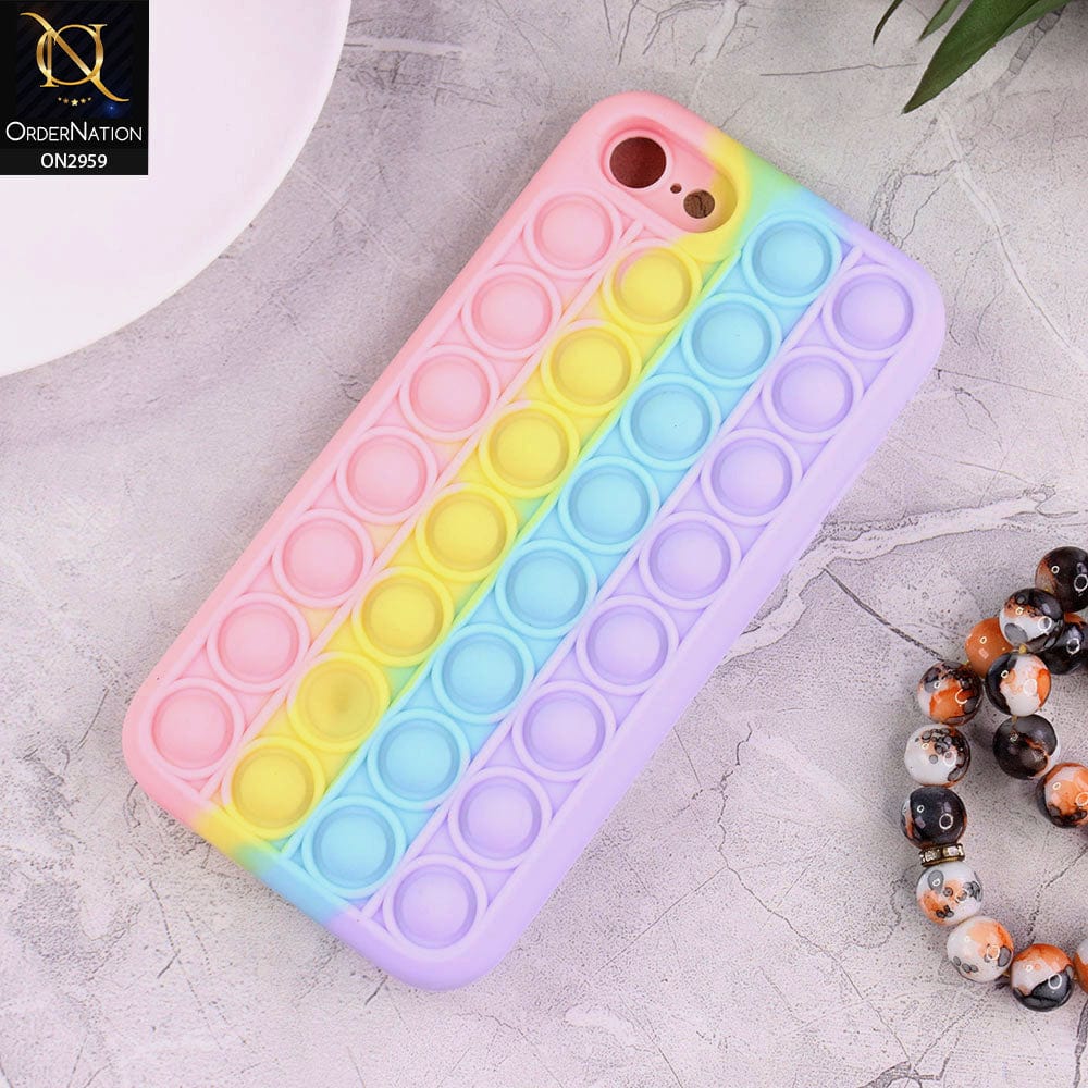 iPhone SE 2020 Cover - Pink - Trendy Fidget Stress Relief Bubble Soft Case
