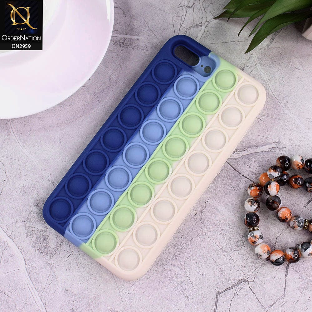 iPhone 8 Plus / 7 Plus Cover - Blue - Trendy Fidget Stress Relief Bubble Soft Case