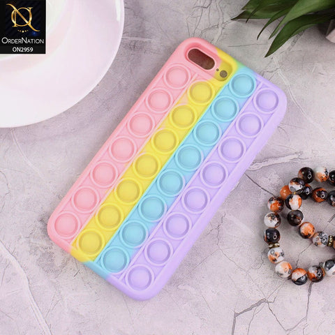 iPhone 8 Plus / 7 Plus Cover - Pink - Trendy Fidget Stress Relief Bubble Soft Case