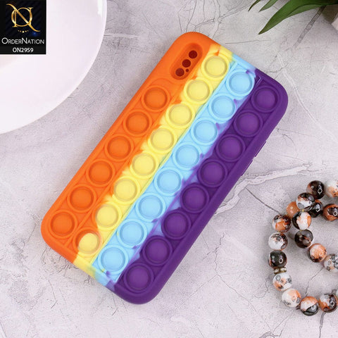 iPhone XS / X Cover - Orange - Trendy Fidget Stress Relief Bubble Soft Case