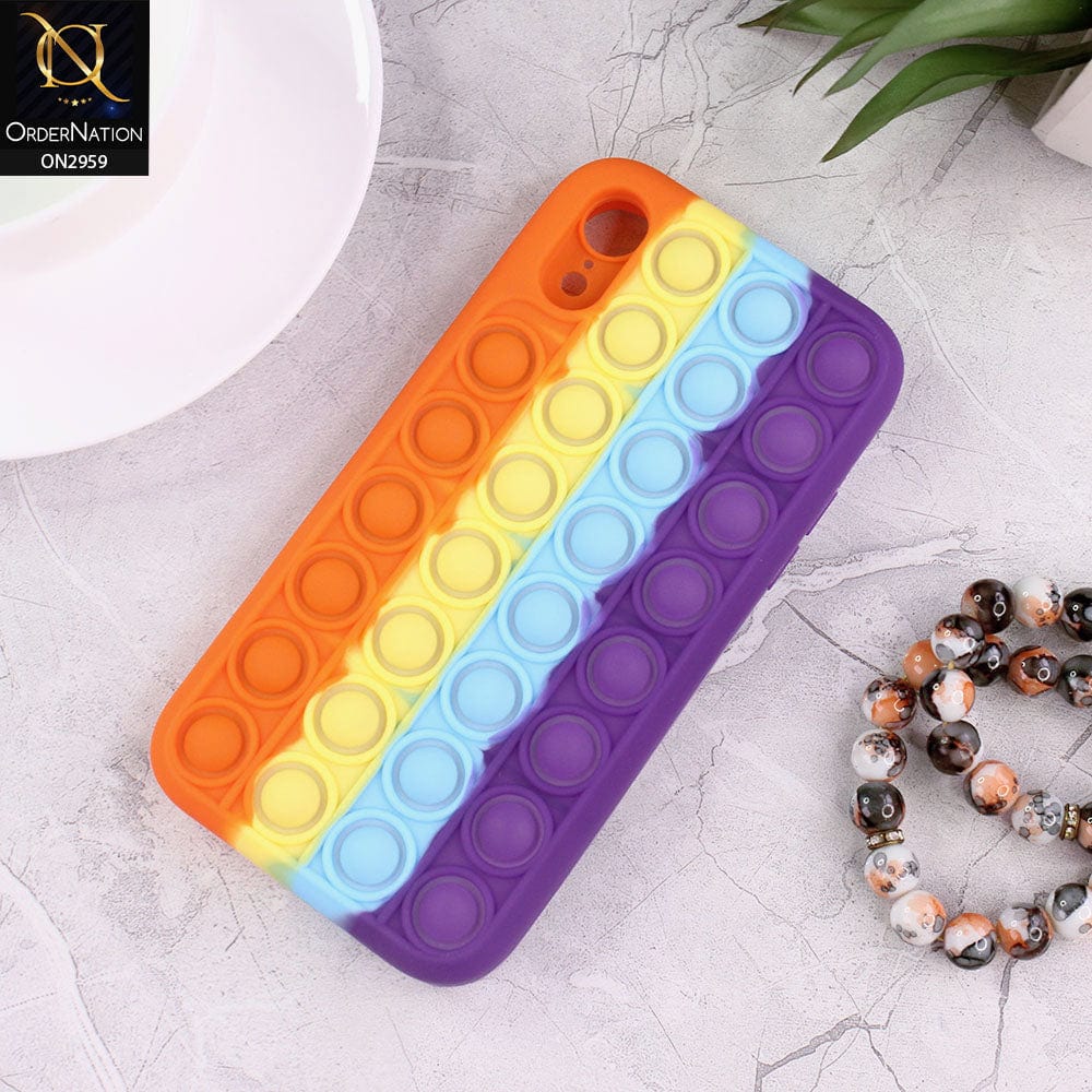iPhone XR Cover - Orange - Trendy Fidget Stress Relief Bubble Soft Case