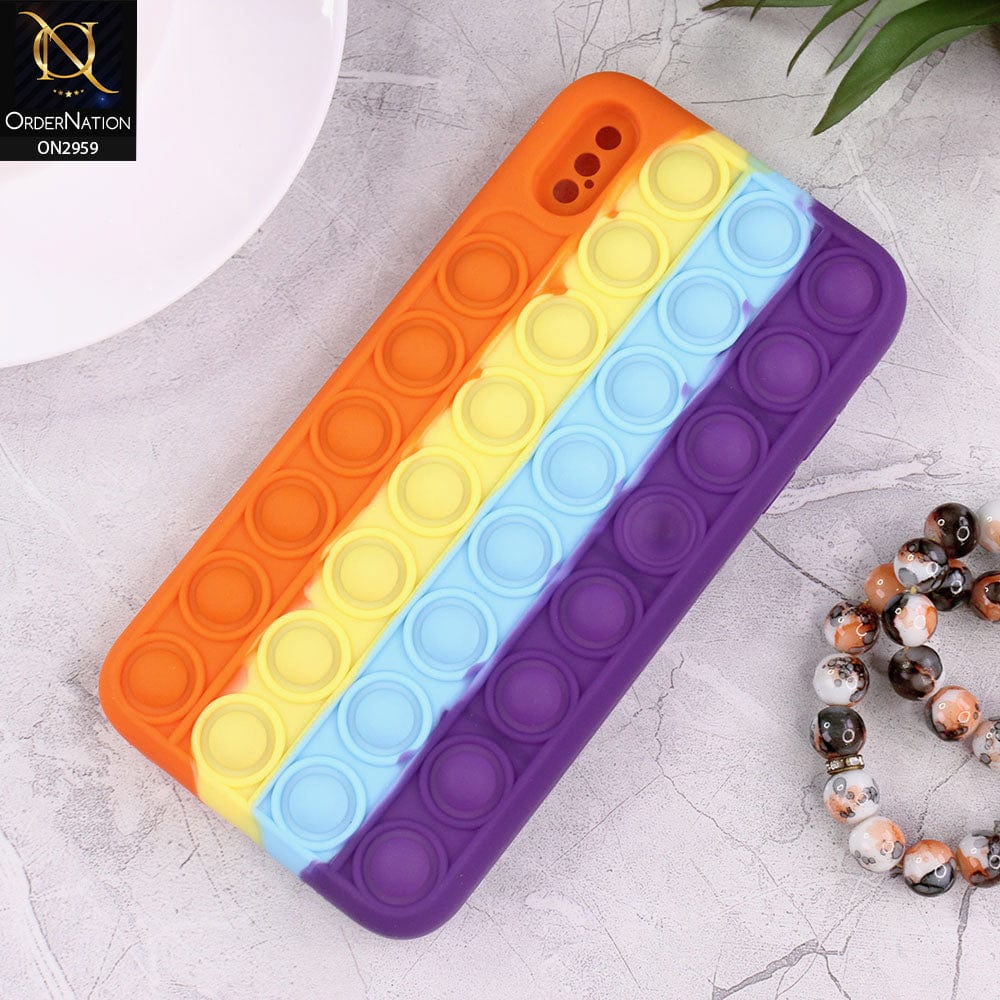 iPhone XS Max Cover - Orange - Trendy Fidget Stress Relief Bubble Soft Case